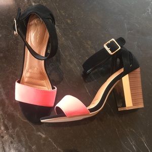 Mirrored block heels